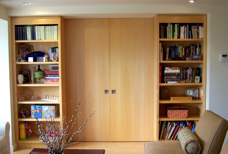 bookcases with pocket doors